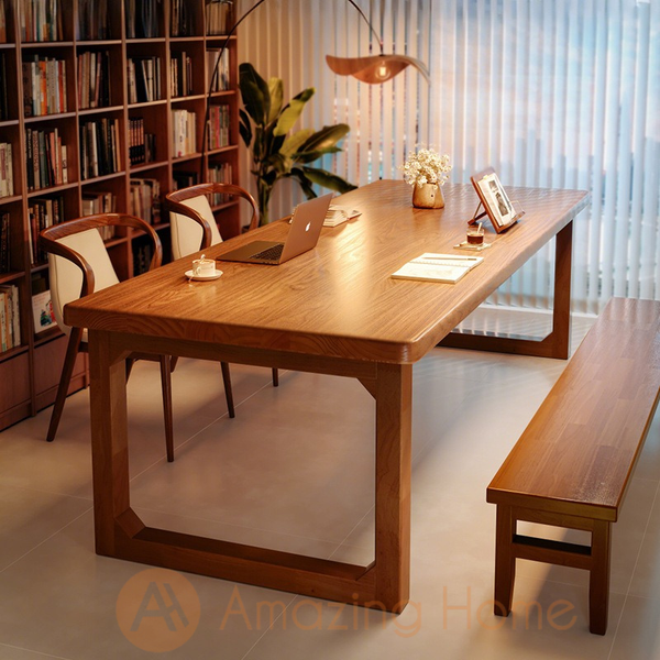 Extra-long extra-wide solid wood dining table with modern design for large living and dining spaces in Malaysia