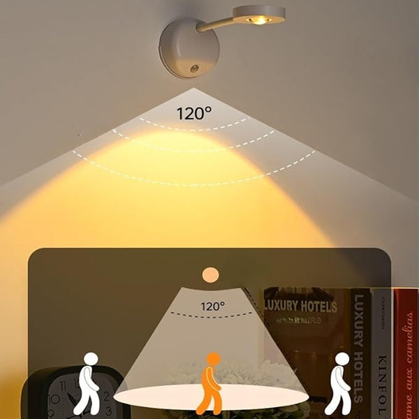 Rechargeable Motion Sensor LED Wall Light | Wireless USB 3 Colour Touch Control Lamp