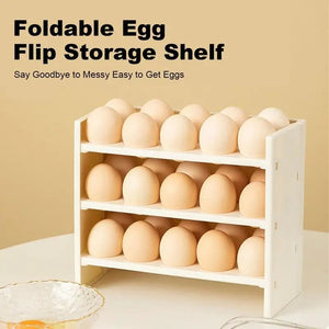 Amazing Home 3 Layer Foldable Egg Holder Storage Container Organizer