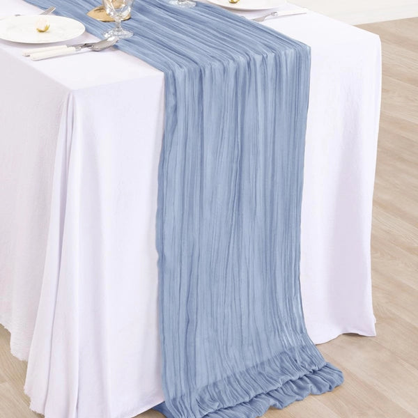 Amazing Home 90x180cm Table Runner Cheese Cloth Gauze With Wrinkles for Wedding Decoration Bridal Shower Reception Party