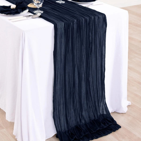 Amazing Home 90x180cm Table Runner Cheese Cloth Gauze With Wrinkles for Wedding Decoration Bridal Shower Reception Party