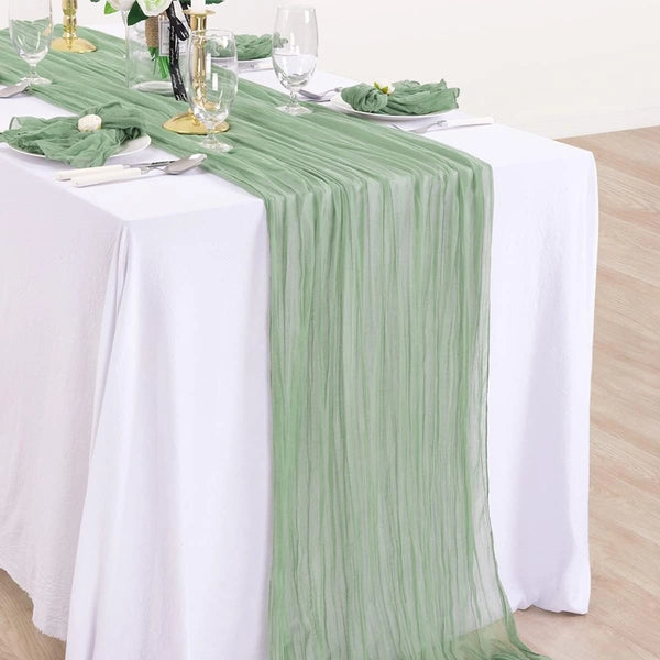 Amazing Home 90x180cm Table Runner Cheese Cloth Gauze With Wrinkles for Wedding Decoration Bridal Shower Reception Party