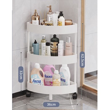 Amazing Home 3 Tier Multipurpose Corner Storage Rack Trolley