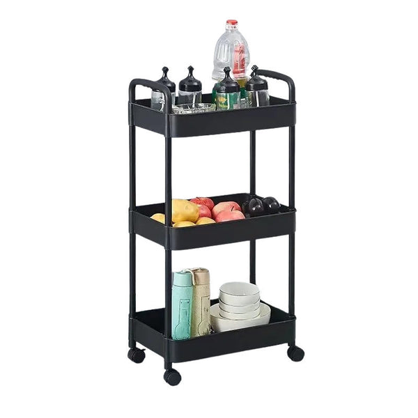 Amazing Home 3 Tier Multipurpose Storage Rack Trolley Rolling Cart