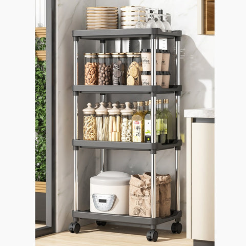 Amazing Home Multi-Layer Storage Rack Standing Storage Shelf Organizer Rack Shelving Unit for Living Room Bathroom Kitchen