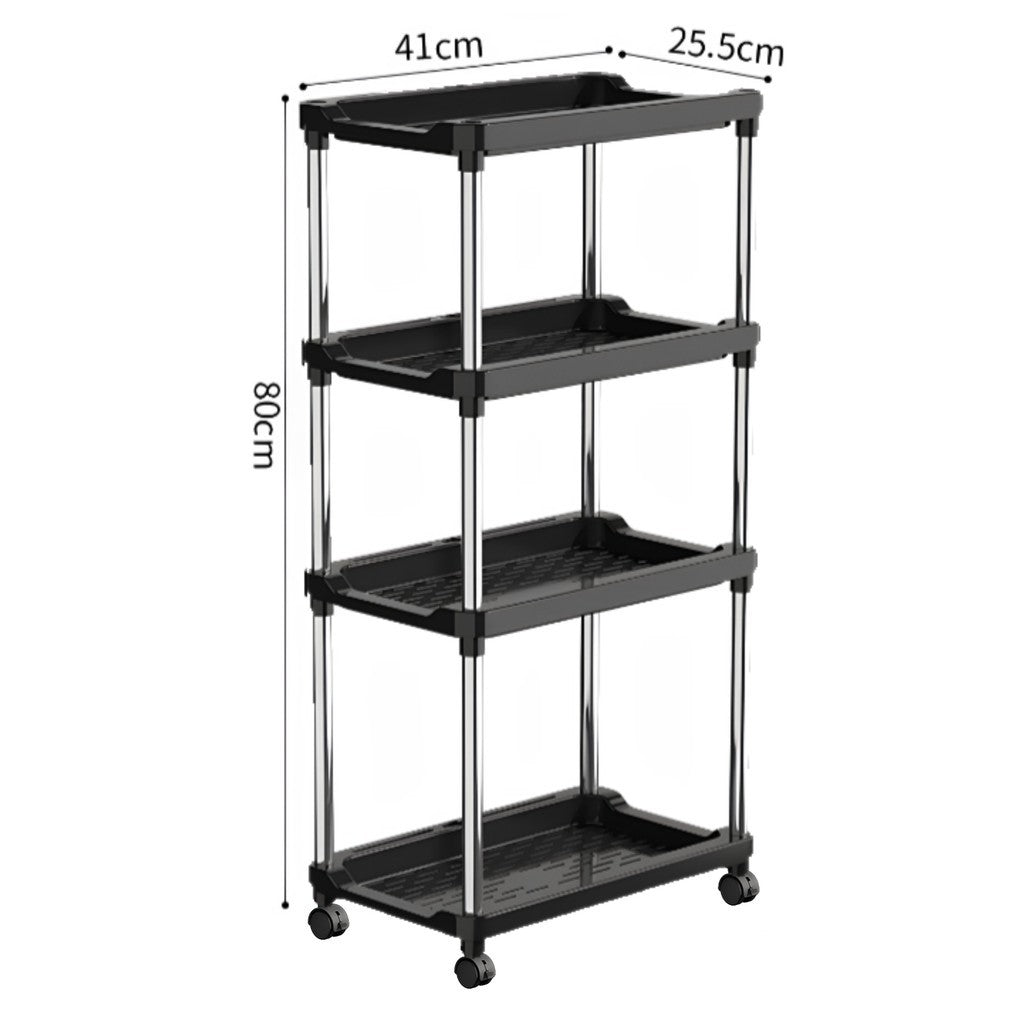 Amazing Home Multi-Layer Storage Rack Standing Storage Shelf Organizer Rack Shelving Unit for Living Room Bathroom Kitchen