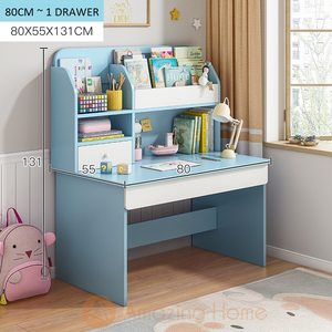 Avery Blue Kids Study Table Study Desk With Sling Bookshelf Drawer Small