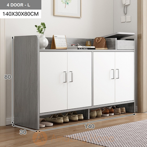 Keanu Grey Shoe Storage 4 Door Shoe Cabinet Large
