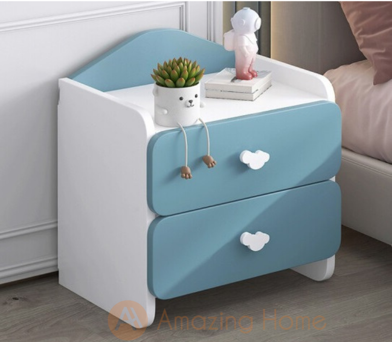 Snow Blue Kids Bedside Cabinet Bedside Table