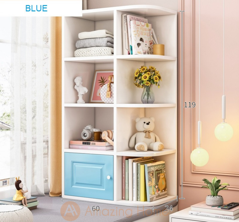 Snow Kids Bookshelf Cabinet Blue