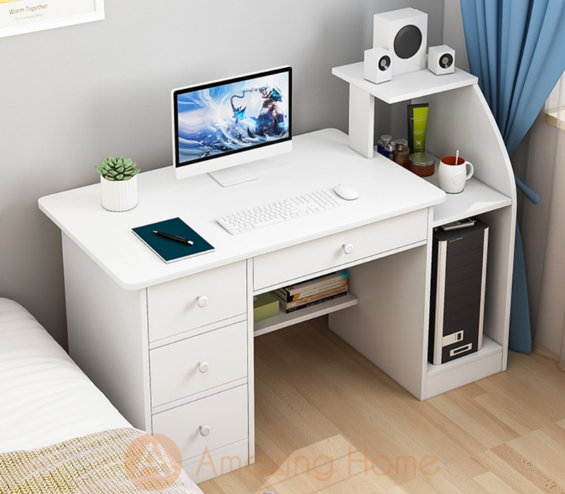 Noah White Study Table Office Desk