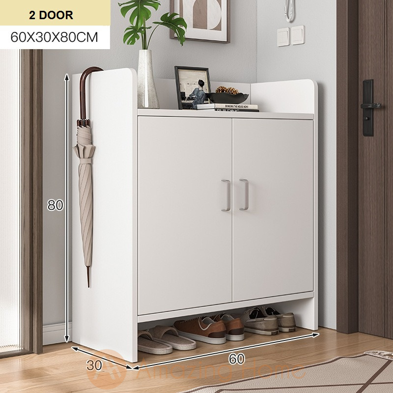 Keanu White Shoe Storage 2 Door Shoe Cabinet