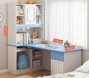 Arden L Shape Blue 120cm Children Study Table Study Desk