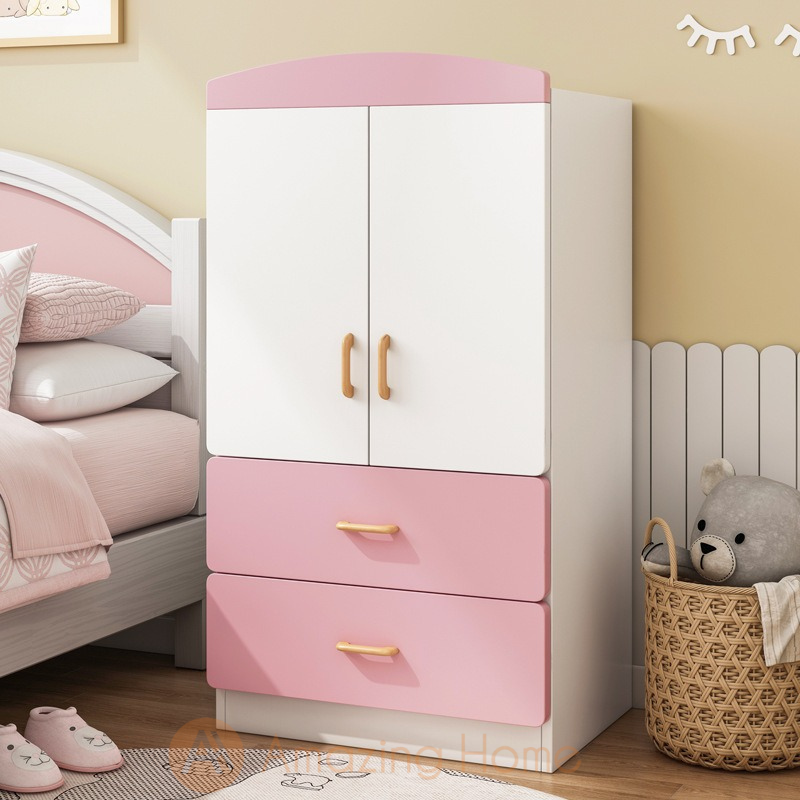 Adele Kids Wardrobe Closet 2 Door 2 Drawer