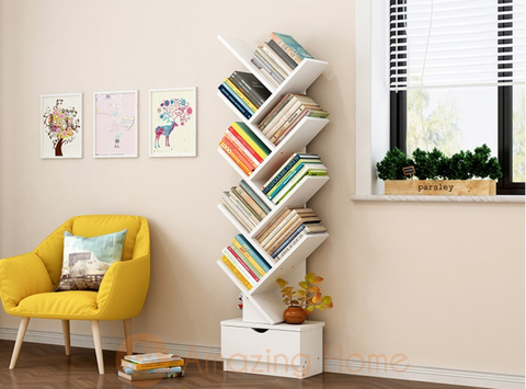 Olaf 8 Layer Free Standing Tree Bookshelf Bookcase