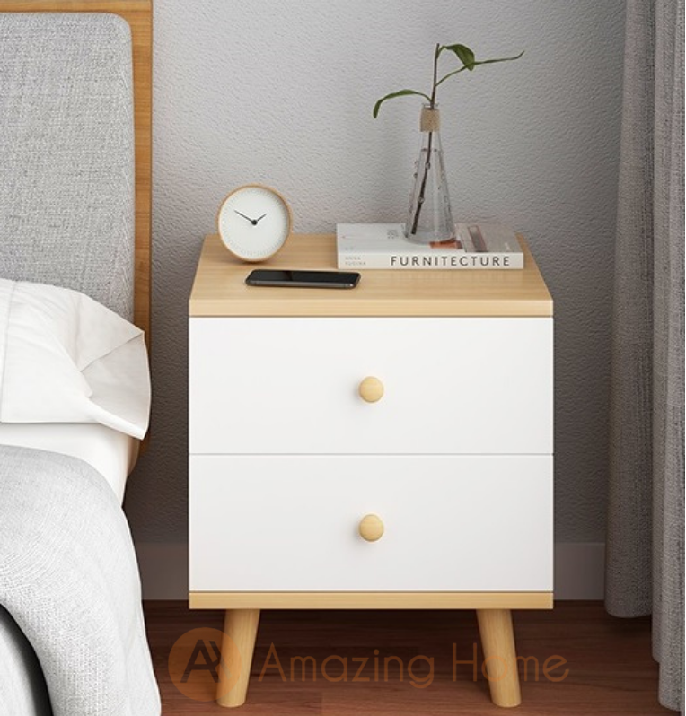 Arkin 2 Drawer Bedside Table Bedside Cabinet With Legs