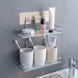 Amazing Home Two Layer Wall Mounted Floating Shelf Bathroom Kitchen