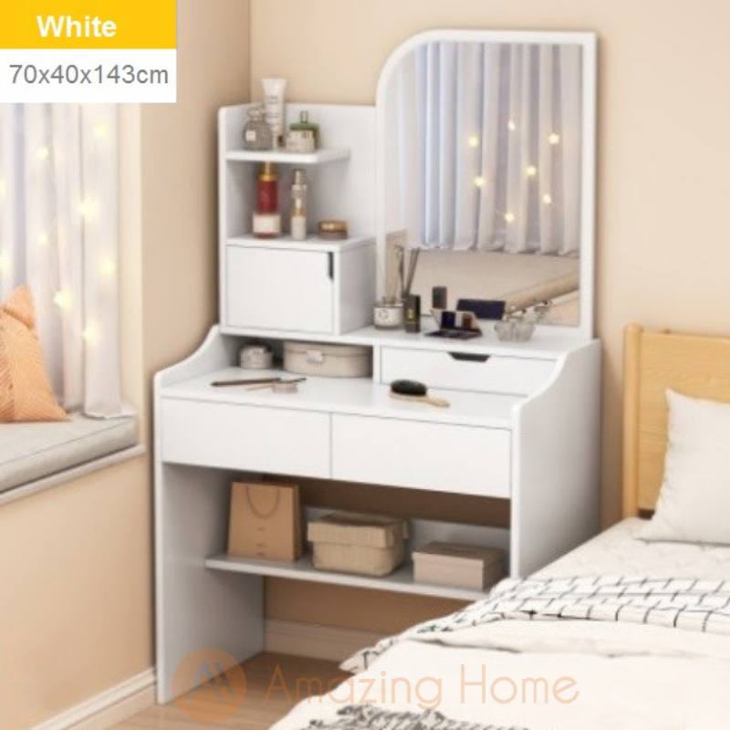 Ella Dressing Table Drawer Square Makeup Mirror