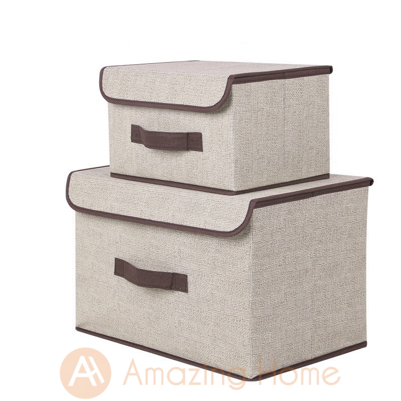 Amazing Home 2 in 1 Foldable Storage Box Organizer White