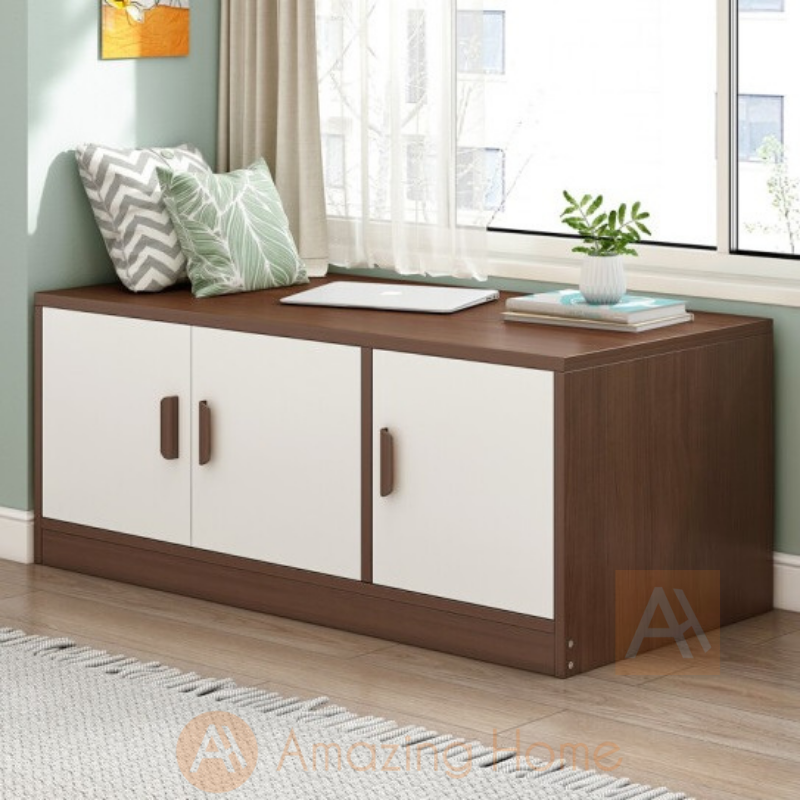 Iowa 3 Door Bay Window Cabinet Dark Oak – AmazingHome.my