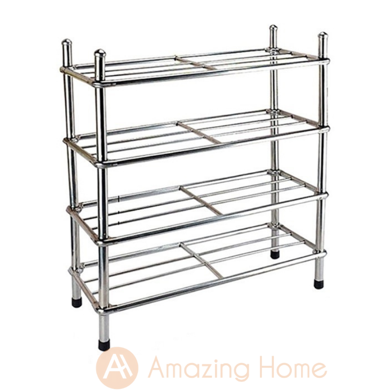 Amazing Home 4 Tier Stainless Steel Shoe Rack