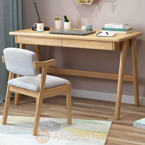 Angus Solid Wood A Shape Leg Study Table Desk Medium