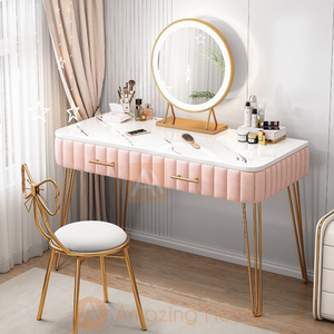 Belle Pink Dressing Makeup Table Medium