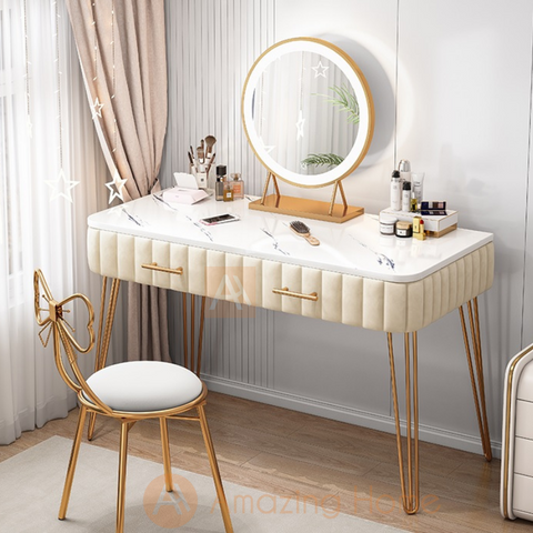 Belle Beige Dressing Makeup Table Large