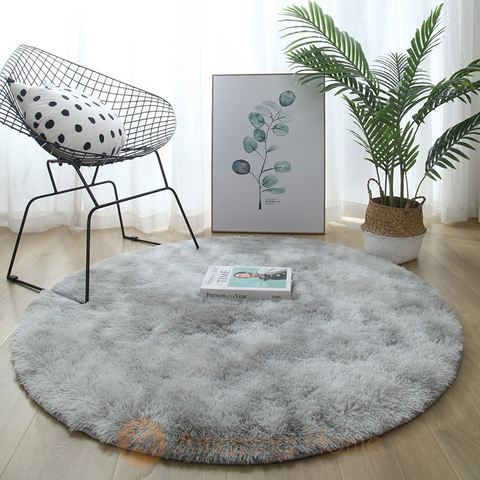 Amazing Home Grey Round Rug Mat Carpet