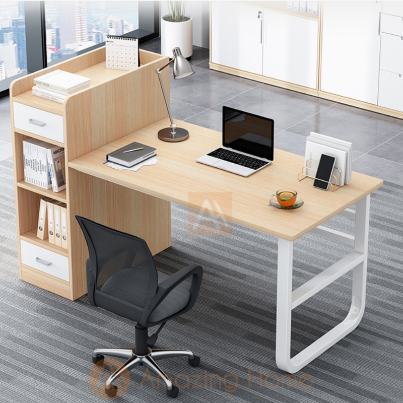 Frans Home Office Table Writing Desk Workstation With Shelf Drawer