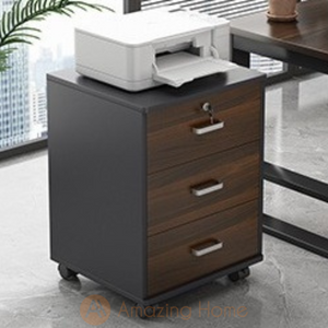 Frans 3 Drawer Mobile Pedestal With Locking Wheels Dark Oak