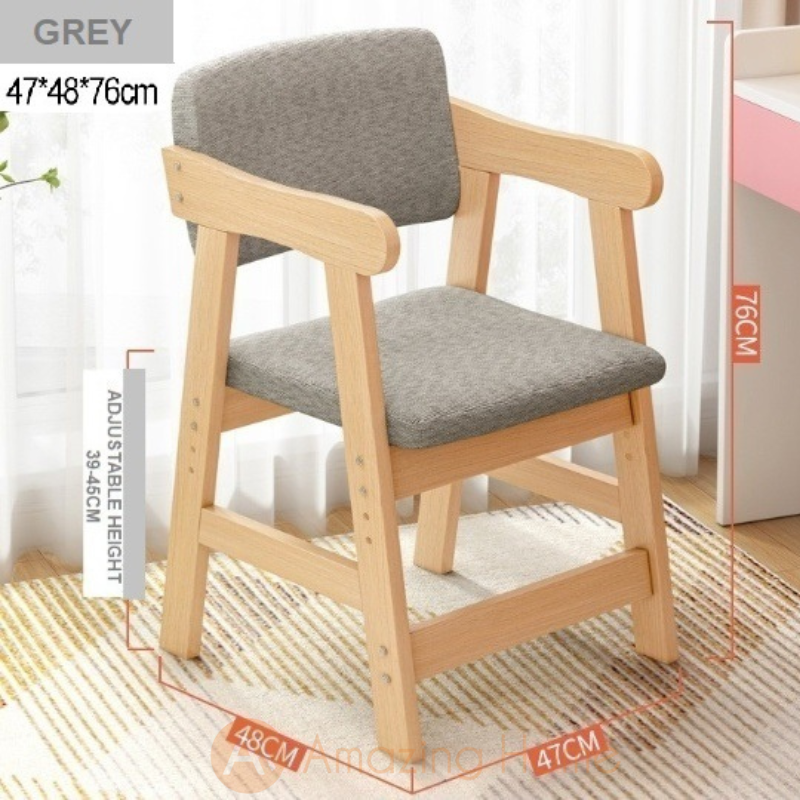 Magnus Grey Children Kids Adjustable Height Wood Chair