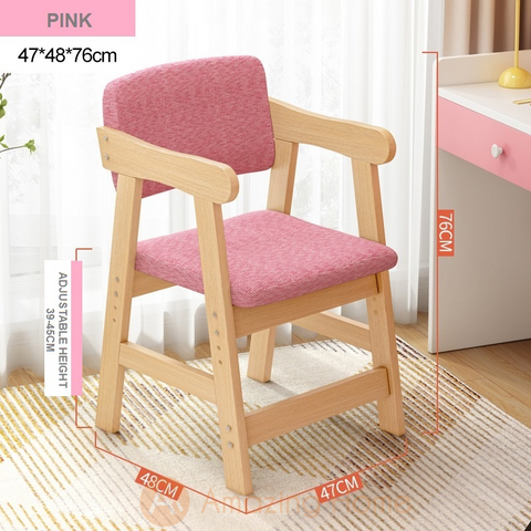 Magnus Pink Children Kids Adjustable Height Wood Chair
