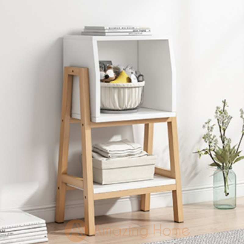 Hatton Ladder White Bookcase Shelf Storage