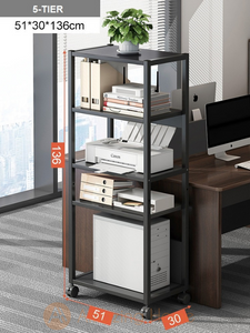 Oasis 5 Tier Movable Office Shelf Rack Storage Stand With Wheels