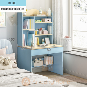 Adele Blue Kids Study Table With 2 Drawer & Shelf