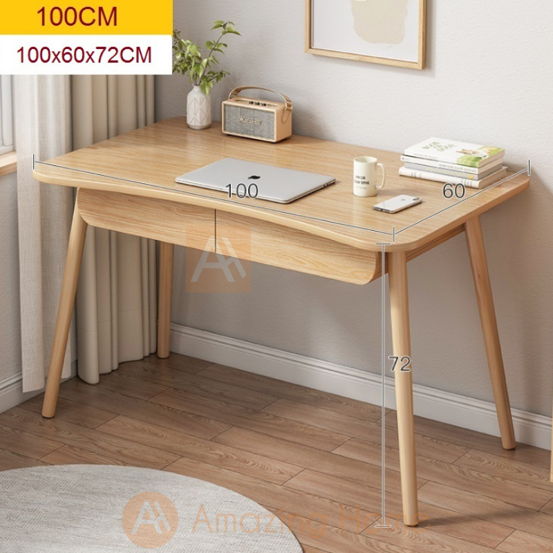 Sakura Study Table Walnut Medium With 2 Drawer