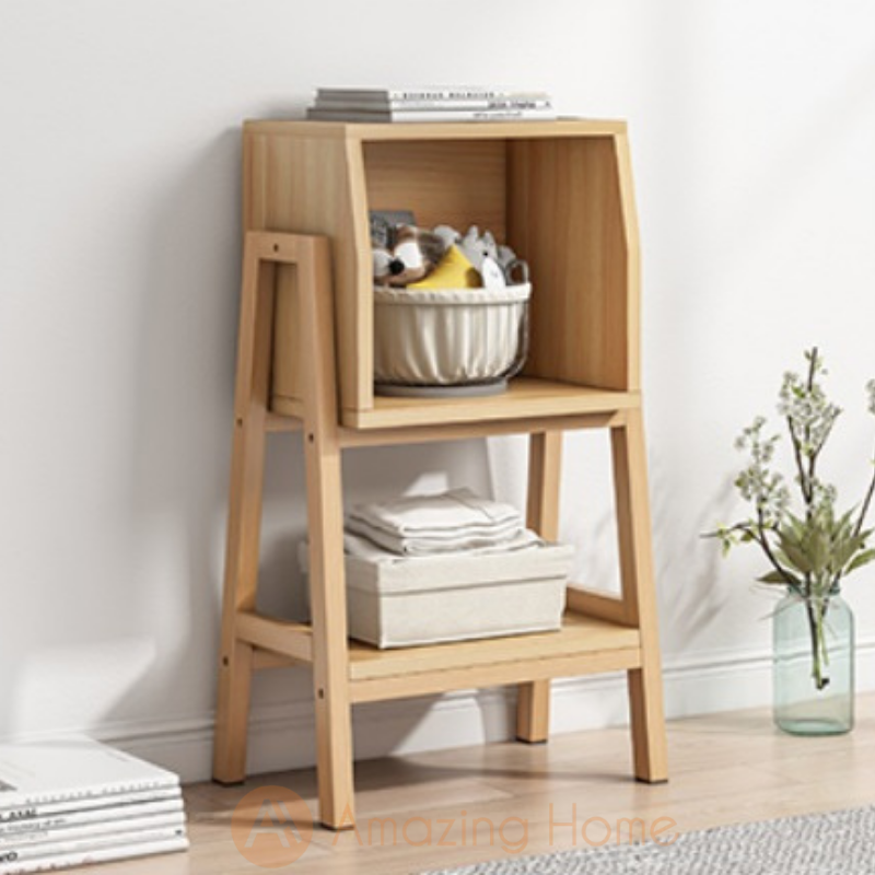 Hatton Ladder Walnut Bookcase Shelf Storage