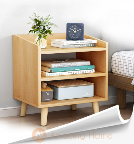 【Offer Price】Elmo Bedside Table Bedside Cabinet Open Shelf With Legs