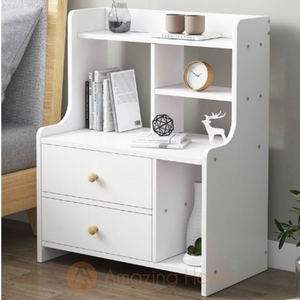 Blanca Bedside Table Bedside Cabinet With Storage Shelf & 2 Drawer