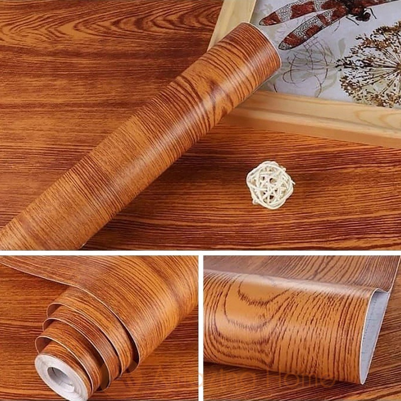 Amazing Home Self Adhesive Walnut Wall Contact Paper Furniture Renovation & Room Decoration Wallpaper Sticker