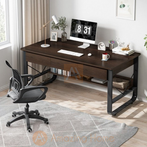 Anker Study Table Large Office Desk With Book Shelf Drawer
