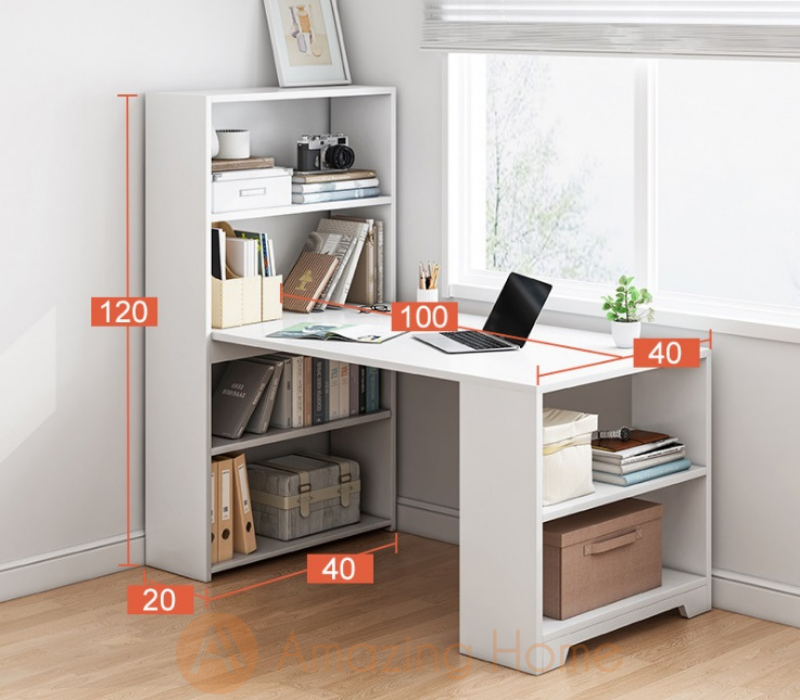 Sven L Shape Medium Study Table Office Desk Workstation