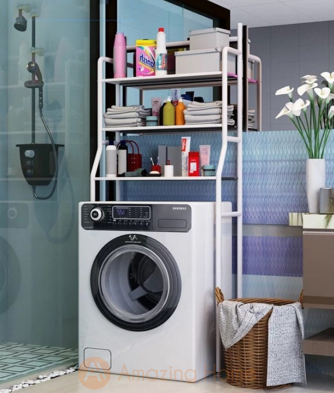 Amazing Home 3 Tier Laundry Washing Machine Rack Multipurpose Shelf Storage Organizer