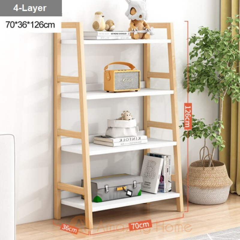 Vilfred Ladder 4 Layer Bookshelf Bookcase Multi Storage