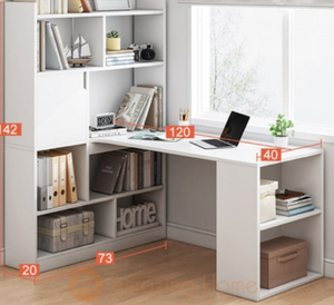 Sven L Shape Study Table With Cabinet Office Desk Workstation