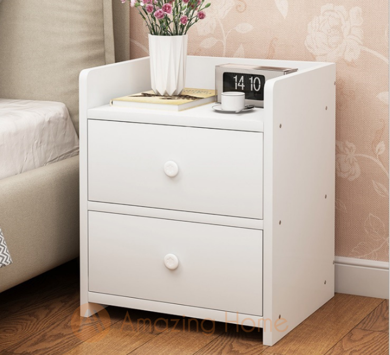 Enkel White Bedside Table Bedside Cabinet With 2 Drawer