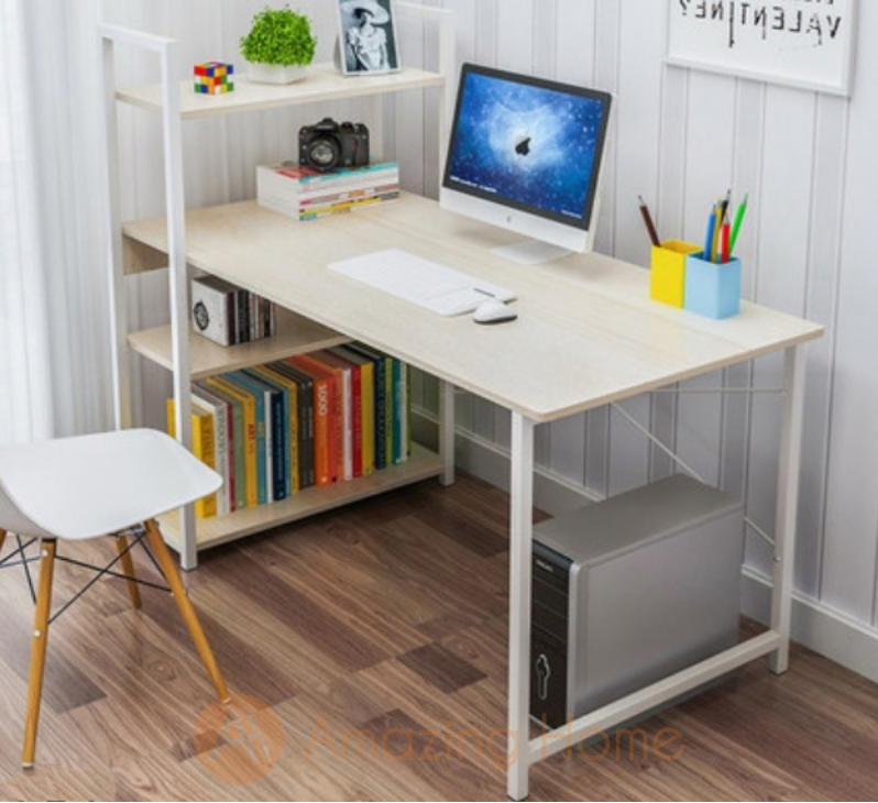 Tommy Study Table Computer Desk With Bookcase