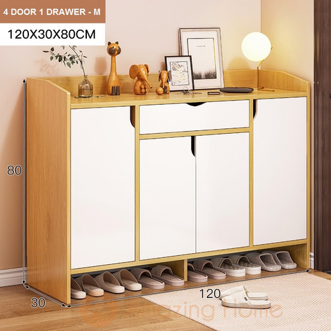 Ereka 4 Door 1 Drawer Shoe Cabinet Medium