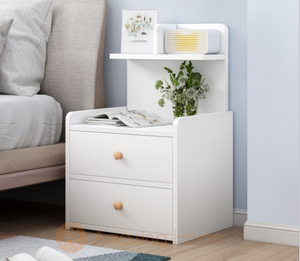 Enkel Open Shelf 2 Drawer Bedside Table Bedside Cabinet